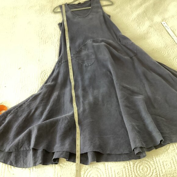 Luna Luz Fit & Flare Maxi 100% Linen Dress Size S Flowy - Picture 8 of 16